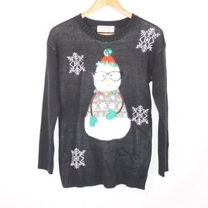 Ugly Christmas Sweater, Jinglebell Snowman, Small
